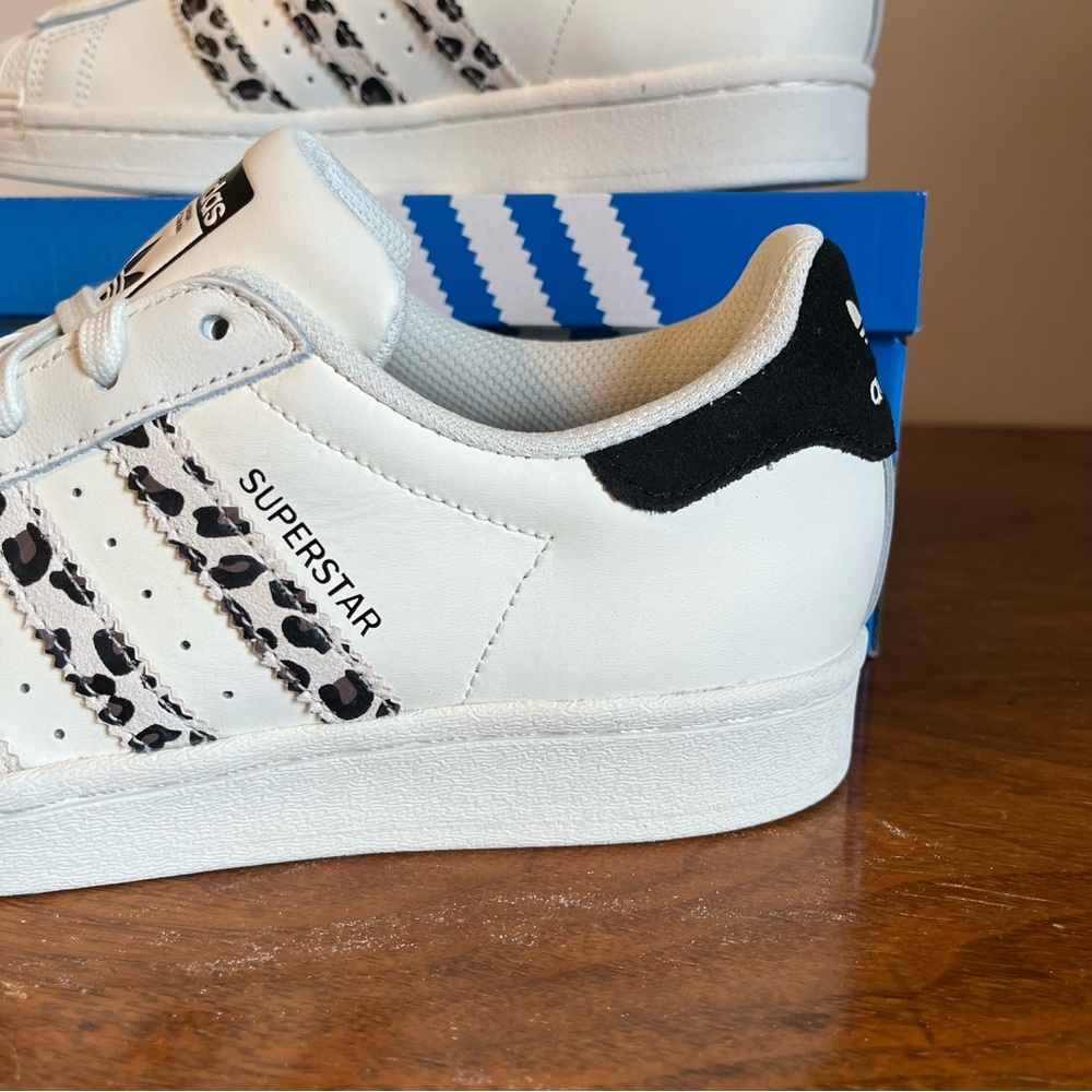 ADIDAS Women's Superstar Leopard Stripe Shoes - Picture 4 of 11